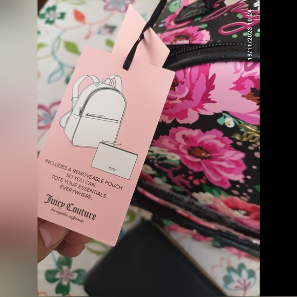Authentic Floral Juicy Couture Peek-A-Bow Backpack NWT - Picture 2 of 14